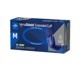 VersaShield® Extended Cuff Powder-Free Blue Nitrile Exam Gloves (Medium) - 50/bx