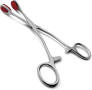 Tongue Forceps with Rubber Grip Pads (6 1/2")
