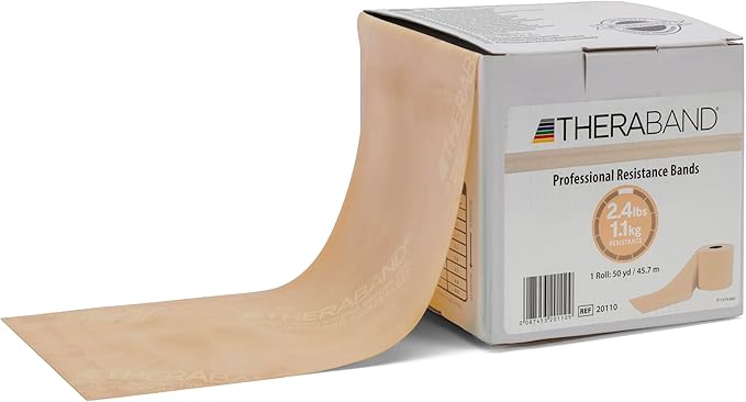 Thera Band 45,7 mètres: Rubans Latex à Résistance Extra Doux - Couleur Beige - Boutique