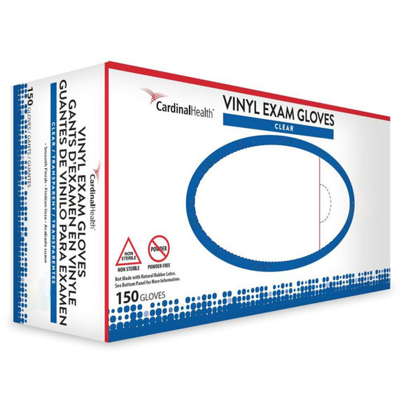 Cardinal Health™ Clear Vinyl Powder-Free Exam Gloves (Small) - 150/bx