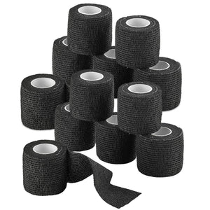 MEDca Self-Adherent Cohesive Bandage (2" x 5yds) - Black, 12/pkg