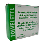 HealthCare PLUS® Benzalkonium (BZK) Antiseptic Towelette Wipes (7" x 5") - 100/bx