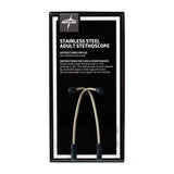 Medline Dual-Head Stainless Steel Stethoscope - Adult, Black