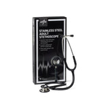 Medline Dual-Head Stainless Steel Stethoscope - Adult, Black