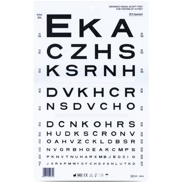 Eye Chart with Letters – MedWest Inc.