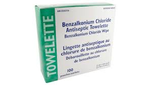 Antiseptic Towelette Benzalkonium Wipe w/o Alcohol, 100/bx
