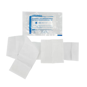 Compress Bandage Dressing with Ties, Sterile (4" x 4")