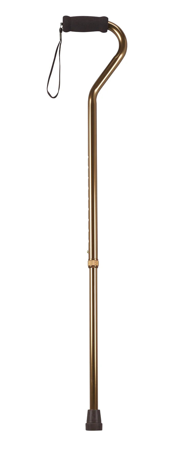Adjustable Aluminum Cane, Offset Handle (Bronze)