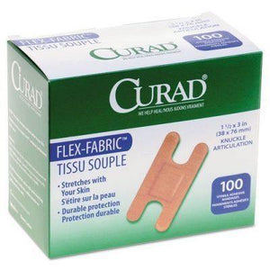 Curad Knuckle Fabric Adhesive Bandages Latex Free 1 1/2" x 3", 100/bx - MedWest Inc.