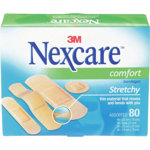 3M Nexcare Comfort Assorted Strip-Style Band-Aids 80/bx - MedWest Inc.