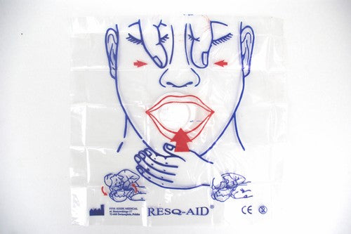 CPR RESQ-Aid Face Printed Training Shields with High Efficiency Filter, 100/bag