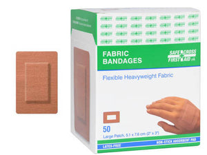 Safecross Patch Fabric Dressing Bandaids 2" x 3" Fabric, 50/bx