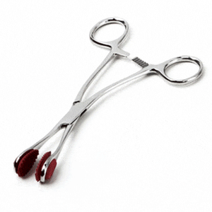 Tongue Forceps with Rubber Grip Pads 6.5", Floor Quality Stainless Steel
