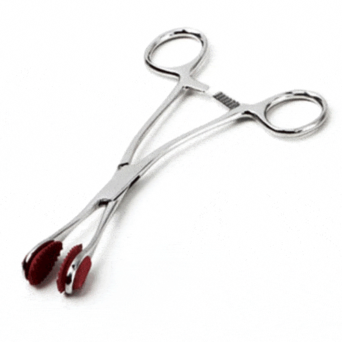 Tongue Forceps with Rubber Grip Pads 6.5